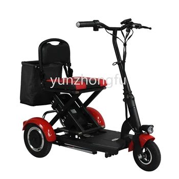 Електрически скутер за инвалиди: триколка за възрастни хора или инвалиди; сгъваем скутер
