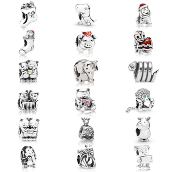1:1 S925 925 сребро сладък и очарователни окачване серия животни за колиета, което прави гривна, оригинален женски накити
