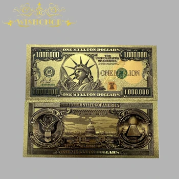 1pcs 2022 Нова Банкнота Америка САЩ Банкноти на 1 милион долара в 24-КАРАТОВО Покритие за Събиране на