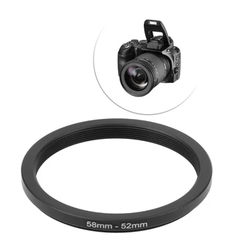 1бр Нова 58 мм До 52 мм Метална Понижаване Пръстен Адаптер Филтър на Обектива на Камерата Инструмент Аксесоар