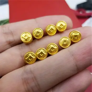 1бр Чист 24 До 999 Жълто Златната топка DIY Подарък 3D Монета Камео /В рамките на 0,2 Грама