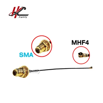 2 елемента SMA Женски към MHF4 RF Кабел с Косичкой за Mini PCI 0,81 mm Карта Intel WIFI Такса 10 см