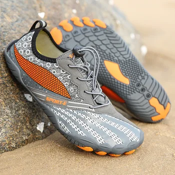 2021 Нова Мъжки Водна обувки Бързосъхнеща Плажни Обувки Дишащи Дамски Маратонки на Бос Нагоре По Течението на Водна Обувки за Плуване, Туризъм и Спорт
