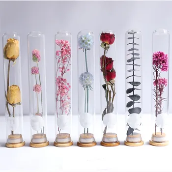 3 бр. Прозрачно пробирка стъклена ваза с сухоцветами бутилка за желания плаващите бутилка домашна хол настолна ваза украса