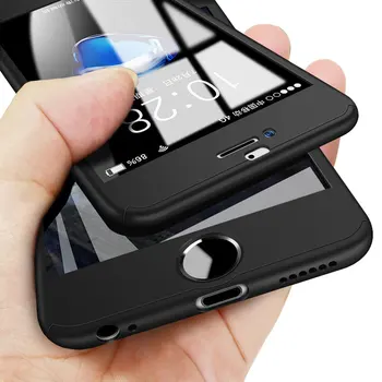 360 Калъф За Телефон с пълно покритие за iPhone 7 6 6s 8 Plus SE 2020 PC Защитен Калъф За iPhone 12 11 Pro Max X XR XS Седалките Със Стъкло
