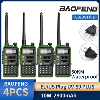 4/2 БР BaoFeng UV-S9 Plus е Мощна Преносима радиостанция 10 W 10 км Голям обсег шунка радио Двустранно Радио Двустранно Радио двойна лента Двойно Радиоприемник
