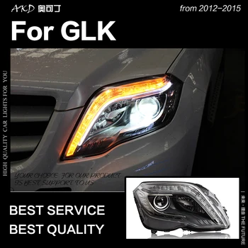 AKD Автомобилен Стайлинг Налобный Фенер за GLK260 Фарове 2012-2015 X204 GLK300 Led Светлини DRL LED и Hid Биксеноновые Авто Аксесоари