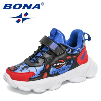 BONA 2022 Нови Дизайнерски Модни маратонки За джогинг, Детски Маратонки на платформа, Спортни Обувки За момчета, Нескользящая Модел Обувки За момичета, Удобна