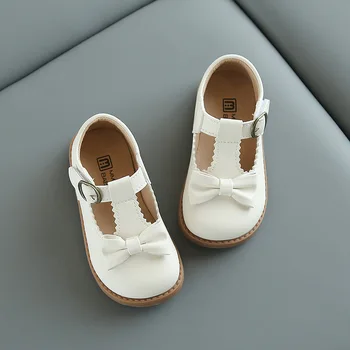 CUZULLAA/Нова есенна детски обувки от изкуствена кожа за Момичета; Дизайнерски обувки с Т-образно деколте, на равна подметка; модел обувки на Принцесата за момичета, детска, училищна обувки