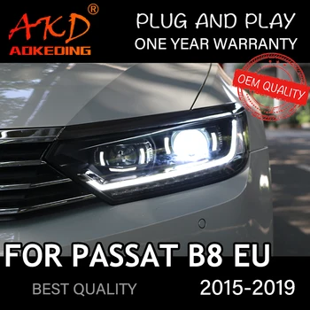 Headlight For VW Passat B8 EU-Spec 2015-2019 Car автомобили стоки LED DRL Hella 5 Xenon Lens Hid H7 Passat Car Accessories