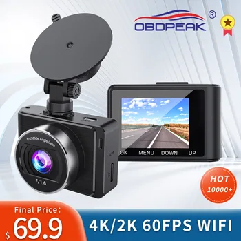 M3 60 кадъра в секунда Автомобилен Видеорекордер 4K 3840*2160P Супер Нощно Виждане UHD Мини Авто Dvr Камера с WIFI APP Режим на Паркиране на G-сензор GPS