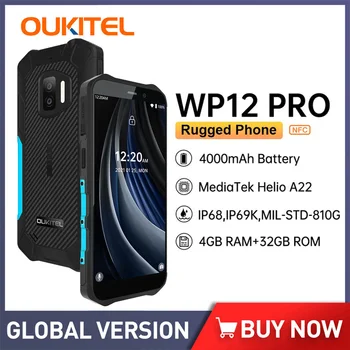 Oukitel Wp12 Pro Водоустойчив Смартфон с Android Трайни Мобилен Телефон 4000 mah Батерия, Nfc 13mp Евтин Мобилен Телефон, устойчив на удари