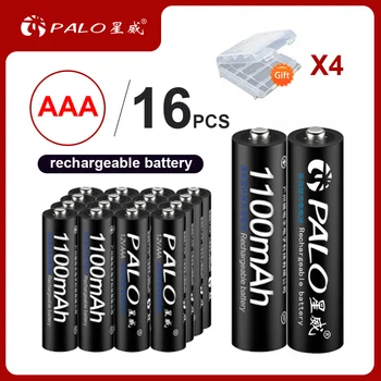PALO 100% Оригинални 16 бр./лот 1,2 1100 mah NI-MH AAA Батерия за MP3 MP4 Микрофон Играчка Кола