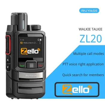 Ruyage ZL20 Zello Преносима Радиостанция 4g Радио С вашата Сим-карта Wifi Bluetooth Далечен бой Професионален Мощен Двустранен Радиоприемник100 км