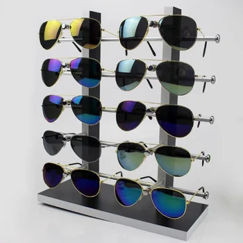 SZanbana Черен С Бял Цвят На Дървото 10 Чифта Слънчеви Очила От Стъкло-Часова Рамка, Поставка За Очила Държач Органайзер