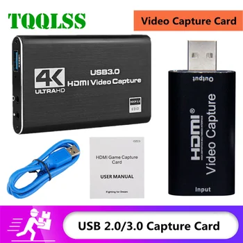 USB 3.0 4K, HDMI-съвместима Карта заснемане на видео 1080P на 60 кадъра в секунда и HD Видео е Хищник за OBS Заснемане на Игрални Карти Live USB Capture