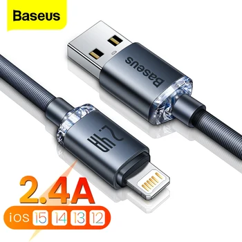 USB кабел Baseus за iPhone 13 12 11 Pro Max X 8 7p 6s 2.4 A Бързо Зареждане Зарядно Устройство за Мобилен телефон и за iPad Mini Pro Кабел за Предаване на Данни