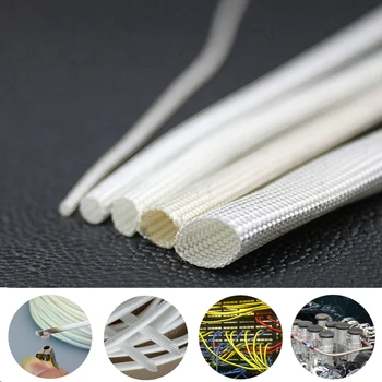 Бял заплетенный мек кабел изолация на тръбопровода влакна свързваща тръба, фибростъкло с диаметър от 1-50 мм с висока температура 600°C
