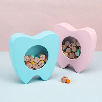 Висококачествена кутия за детски зъби Дървена Органайзер Кутия За Съхранение на Бебешки подаръци, Подаръци за Деца