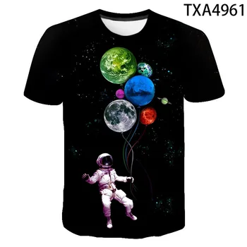 Вселената Планета-Космос Galaxy 3d Мъжка Тениска Женска Детска Тениска С Принтом Небето Стръмни Тениска За Момчета И Момичета Мода Градинска Облекло Потници
