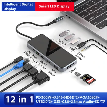 Гъвкави C USB Хъб да, HDMI-съвместим адаптер RJ-45, VGA PD100W OTG Thunderbolt 3 Dock USB3.0 С TF /SD За Macbook Pro /Air M1