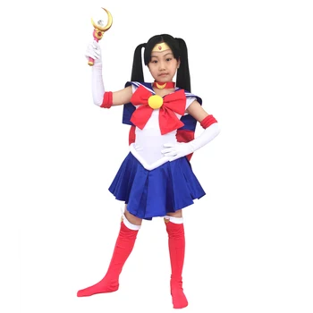 Деца Момичета Sailor Moon Cosplay Костюм Аниме Рокля С Къс Ръкав Костюми За Хелоуин Цукино Усаги