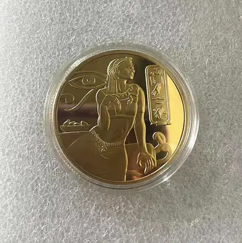 Египет Клеопатра Злато сребърно покритие 40 мм Египетската Кралица Нефертити Възпоменателна Монета Туризъм Gift.cx