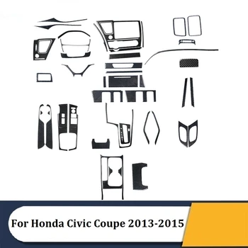 За Honda Civic Coupe 2013 2014 2015 Въглеродни Влакна Черни Етикети, Декоративни Аксесоари За Интериора На Колата