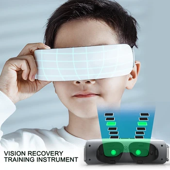 Интелигентна Зелена Светлина Масажор За Очи За Възстановяване На Зрението Тренировъчен Инструмент Ems Акупресура Защита На Очите Възстановяване На Късогледство Дете