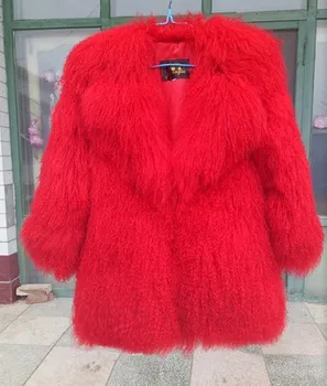 Истински Монголски Палто от Овче Кожа, Дамско палто от Овче Кожа, Яке, произведено От Овче Кожа, палто, по Поръчка, Големи Размери, Безплатна Доставка F1901