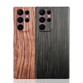 Калъф за телефон от масивно дърво ЗА Samsung S22 + ultra S21 + ultra case cover черно лед дърво, Орех, розово дърво