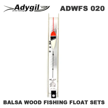 Комплекти за риболовни плувки Adygil от балса дърво ADWFS 020 Плувка 1 г Дължина на въжето-80 см Размер на куката # 18 5 бр./лот