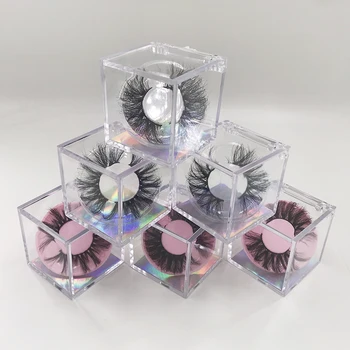 Кубични мигли скоростна прозрачни красиви мигли опаковка безплатни корита 3D норковые мигли скоростна холографски картон фонова хартия празна кутия
