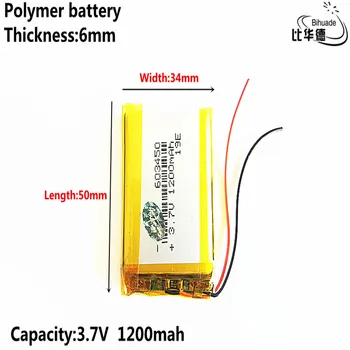 - Литров батерия добро качество 3,7 В, 1200 mah, 603450 Полимерна литиево-йонна/литиево-йонна батерия за ИГРАЧКИ, POWER BANK, GPS, mp3, mp4