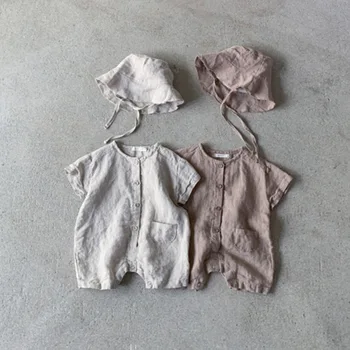 Модерен Однобортный гащеризон с къс ръкав за малки момчета, просто Тънка тениска за момиченца и Свободни и Удобни Панталони, комплект от 2 теми