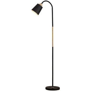 Модерни E27 Led Дървени подови Лампи в Черен И Бял Цвят, Постоянна Ъглова Лампа За Четене Лампа За дневна, Спалня, Деко