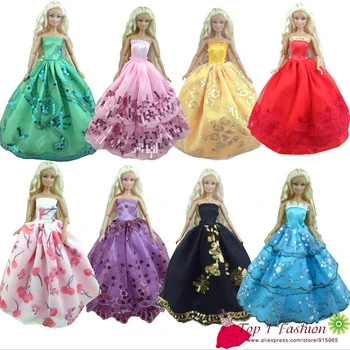 Момиче на децата, подарък за рожден ден на 5 бр. рокля Кукла булчинската рокля на булката Дрехи Рокля рокля За кукла Барби