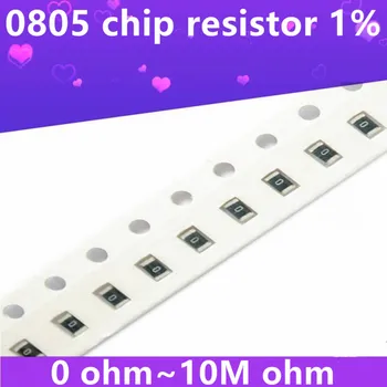На чип за SMD резистор 100 0805 1/8 W, 1% бр, 0R ~ 10 М 0 1R 10R 100R 220R 330R 470R 1 ДО 4,7 ДО 10 47 100 ДО 1 М 10 М 0 1004 10 М 0 107 3