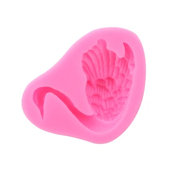 Направи си САМ Розово 3D Лебед Форма Скърпвам Торта Силиконови Форми Инструменти За Печене Кухня, Сладкарски изделия Вечерни Сватби Рожден Ден Инструменти За Украса на Тортата