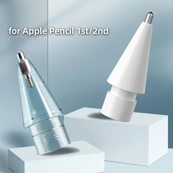 Сменяеми накрайници за Apple Молив 1-во 2-ро Поколение Прозрачен Бял Тънък Връх За върха на Apple Молив