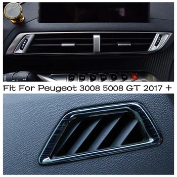 Таблото Климатик отдушник Защитен Панел в Сребърен Цвят За Peugeot 3008 5008 GT 2017-2022 Черни Детайли на Интериора