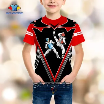 Таекуондо Карате Майстор Бокс Лека Атлетика 3D Принт Детска тениска Лятна Мода Самоличността на Стръмен Тренд Топ С Къс Ръкав