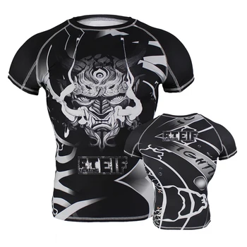Тениска FTRIF тигър muay thai боксови тениски тигър muay thai mma рашгард джиу-джицу костюм за сауна рашгард мма тениска крал