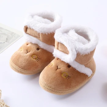 Топли обувки за новородени Деца, Зимни Първите Проходилки, Обувки за малки момичета и Момчета, Зимни Обувки подметка с кожа, за 0-18 м, Обувки, Ботуши