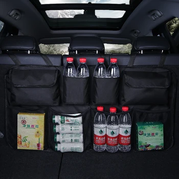 Чанта за съхранение на багажника на автомобила suv кола на задната седалка на задната подвесная чанта мрежест джоб с водоустойчив авто кутия за съхранение кутия за съхранение